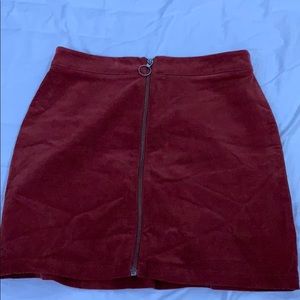 zipper down the middle mini skirt